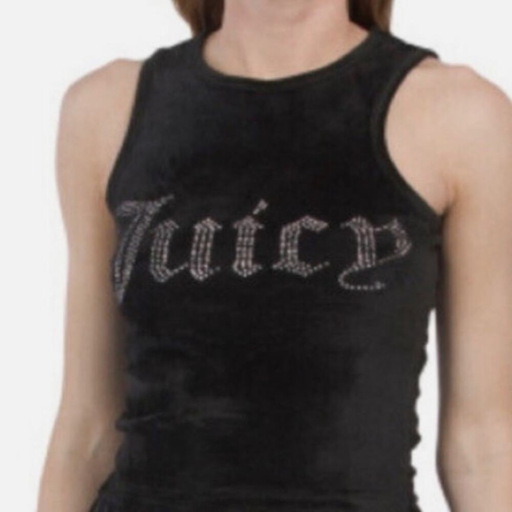 Juicy Couture NWOT Sleepwear Top Short Sleeve Velour Black Size L
